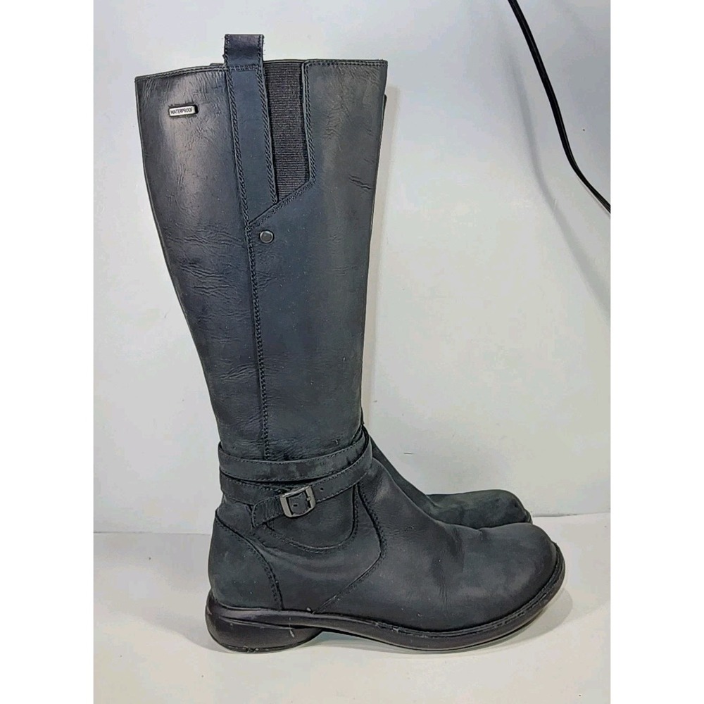 MERRELL Tetra Strap Waterproof Leather Riding Boots Womens 7.5 Black Nice!